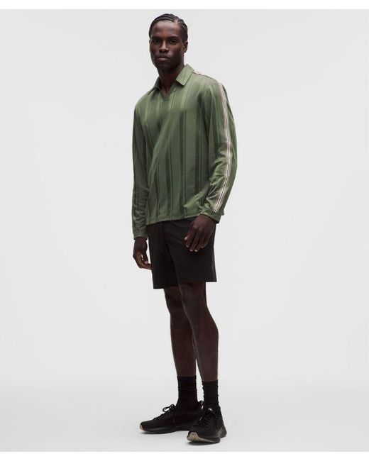 lululemon athletica Green – Knit Stripe Rugby Shirt – – Size Large for men
