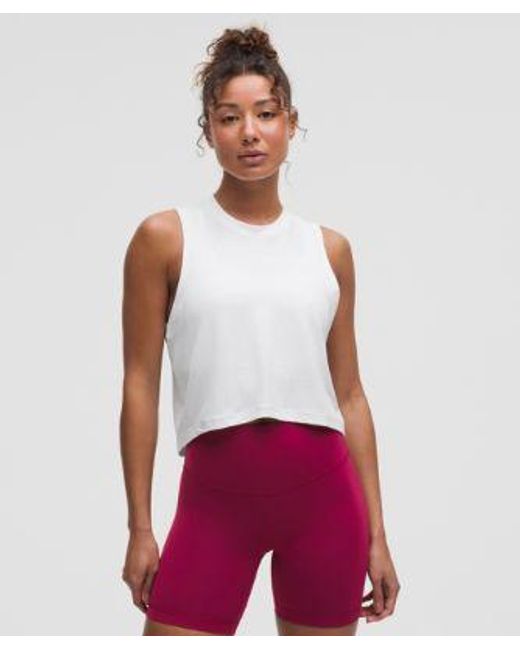 lululemon athletica Red Swiftly High-Low Cropped Tank Top
