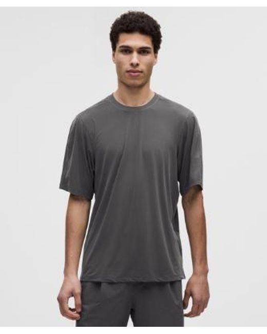 lululemon athletica Gray Brushed Yoga Crewneck T-Shirt for men