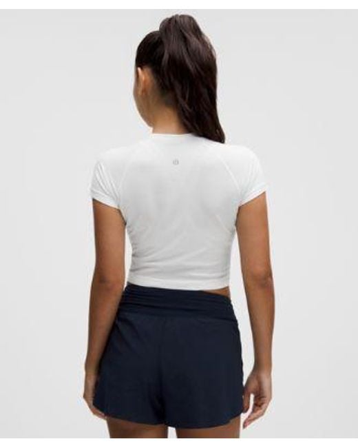 lululemon athletica White – Swiftly Tech Cropped Short-Sleeve Shirt 2.4 – – Size 4