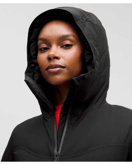 lululemon athletica Black Stretchseal Sleet Street 600-Down-Fill Long Jacket