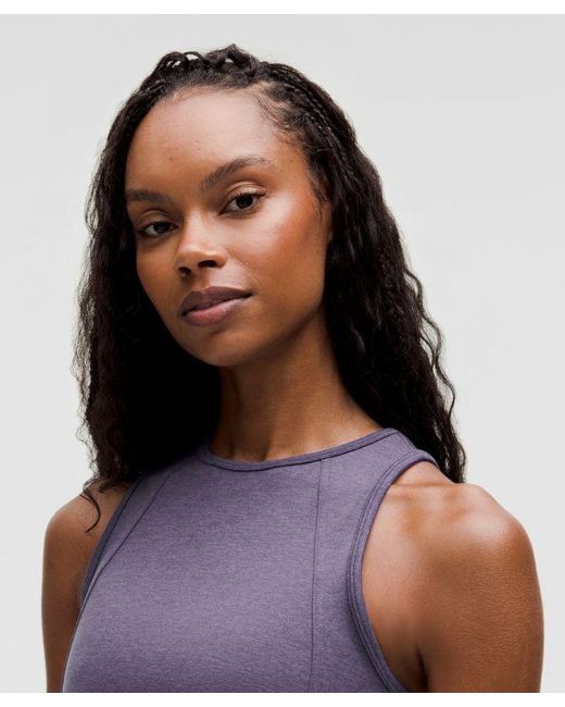 lululemon athletica Purple Softy Suedey Crewneck Cropped Tank Top
