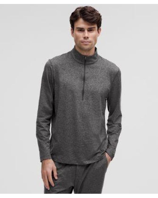 lululemon athletica Gray – Soft Jersey Half Zip Long-Sleeve Top – – Size Large for men