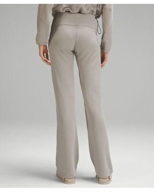 lululemon athletica Gray Brushed Softstreme Ribbed Zip Flared Pants 32.5"