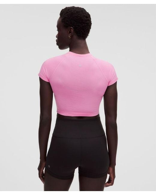lululemon athletica Pink – Swiftly Tech Cropped Short-Sleeve Shirt 2.4 – – Size 4