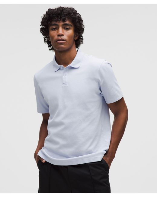 lululemon athletica White Cotton Pique Short-Sleeve Polo Shirt for men