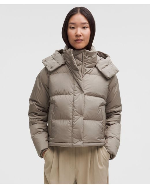 lululemon Wunder Puff 600-Down-Fill Cropped Jacket in Brown | Lyst