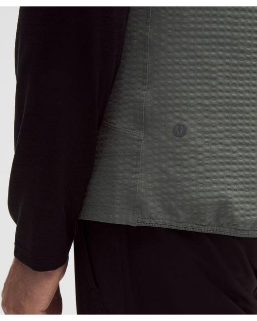 lululemon athletica Gray Grid Fleece Full-Zip Vest for men
