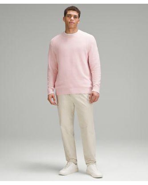 lululemon athletica Pink Textured Knit Crewneck Sweater