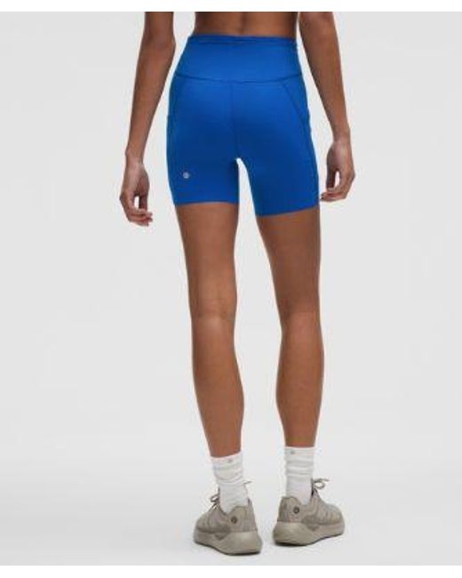 lululemon athletica Blue Fast And Free High-Rise Short 6"