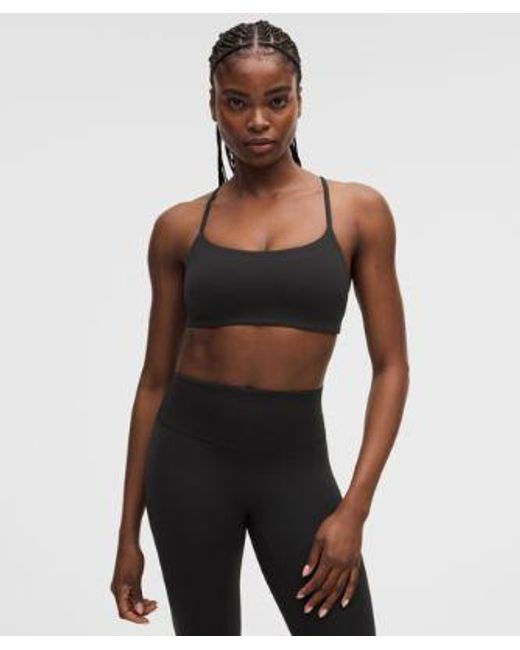 lululemon athletica Gray – Wunder Train Strappy Racer Sports Bra Light Support, C/D Cup – – Size 14