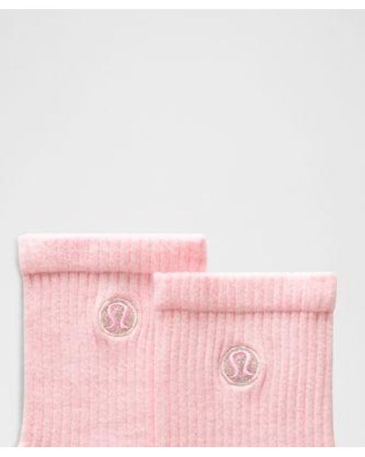 lululemon athletica Pink Daily Essential Quarter Socks