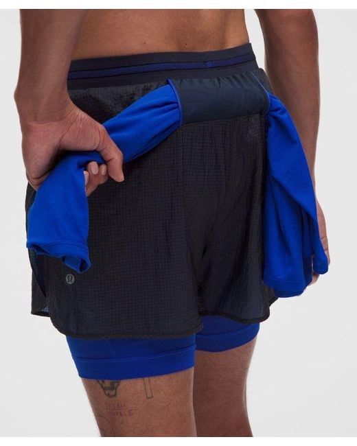 lululemon athletica Blue – Ultralight Lined Running Shorts – 4" – – Size Large for men