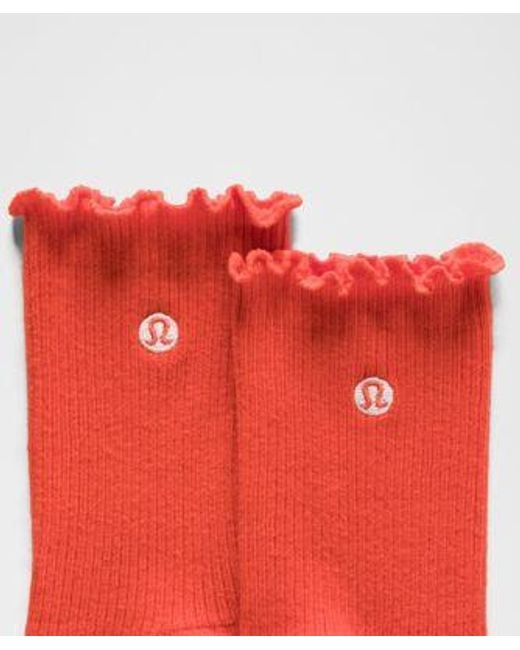 lululemon athletica Red Lettuce Edge Quarter Socks