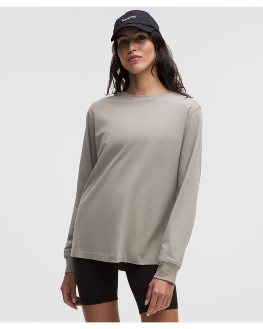 lululemon athletica Gray All Yours Organic Cotton Long-Sleeve Shirt