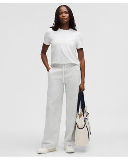 lululemon athletica White Scuba Mid-Rise Wide-Leg Pant
