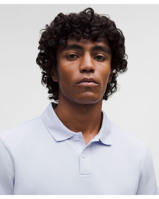 lululemon athletica White Cotton Pique Short-Sleeve Polo Shirt for men
