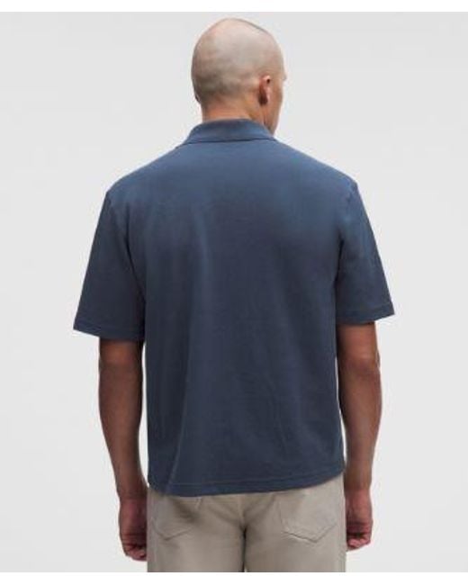 lululemon athletica Blue – Pique-Performer Camp-Collar-Shirt – – Size Large for men