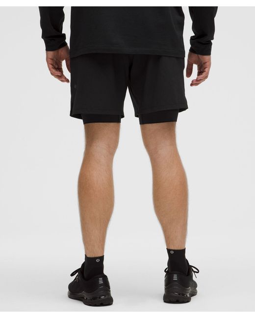 lululemon athletica Black License To Train Lined Short 7" for men