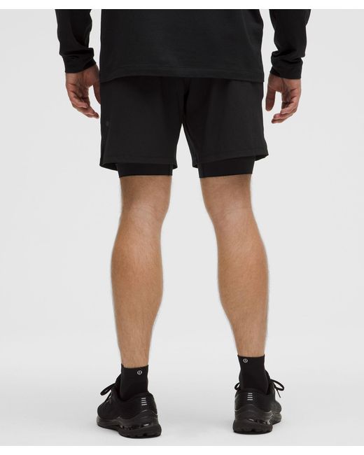 lululemon athletica Black License To Train Lined Short 7" for men
