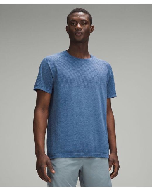 lululemon athletica Blue Metal Vent Tech Short-Sleeve Shirt for men