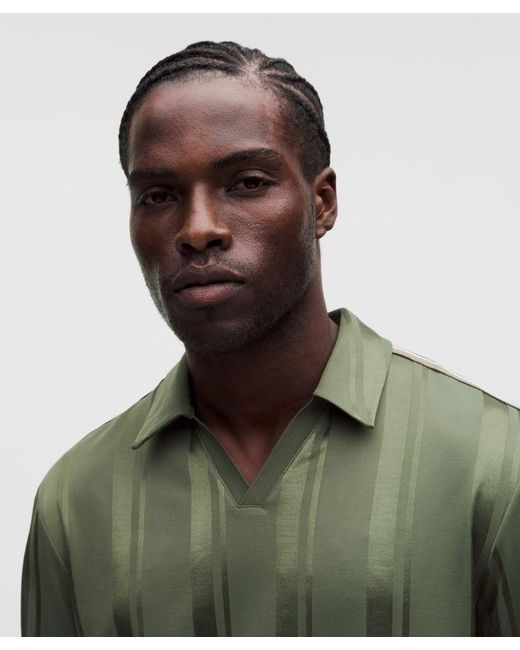 lululemon athletica Green – Knit Stripe Rugby Shirt – – Size Large for men