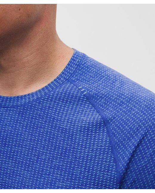 lululemon athletica Blue Metal Vent Tech Short-Sleeve Shirt for men