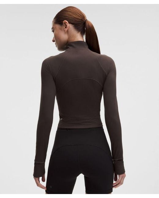 lululemon athletica Black – It's Rulu Cropped Half Zip Long-Sleeve Top – – Size Large