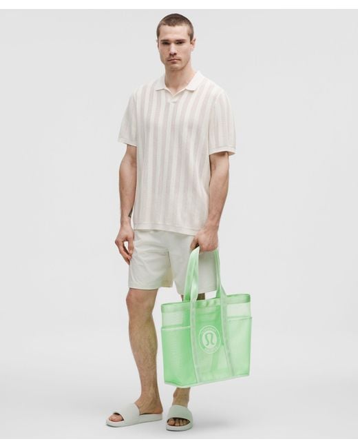 green lululemon shopping bag Large Reusable Tote Carryall Gym (Green) lululemon Daily Multi-Pocket Mesh Tote