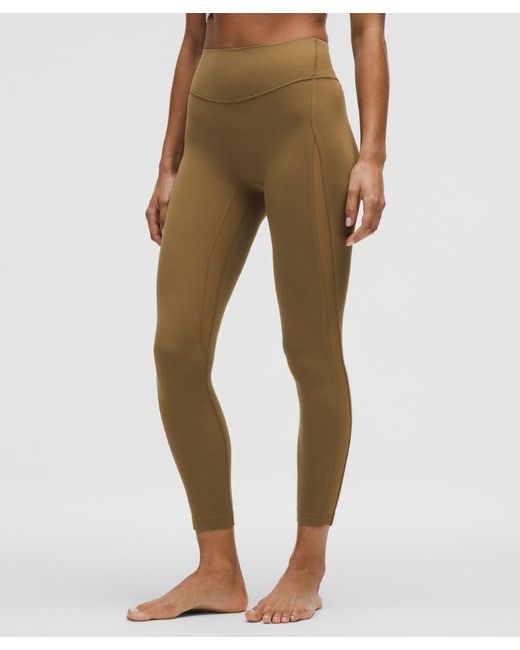 lululemon athletica Brown – Nulu High-Rise Mesh-Panel Tight Leggings – 25" – – Size 4
