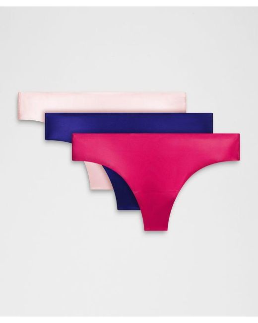 lululemon athletica Pink – Invisiwear Mid-Rise Thong Underwear 3 Pack – –