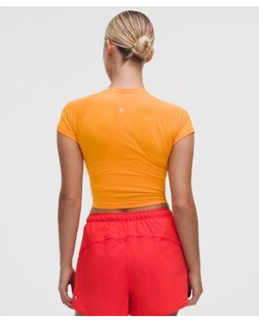 lululemon athletica Red – Swiftly Tech Cropped Short-Sleeve Shirt 2.4 – – Size 4