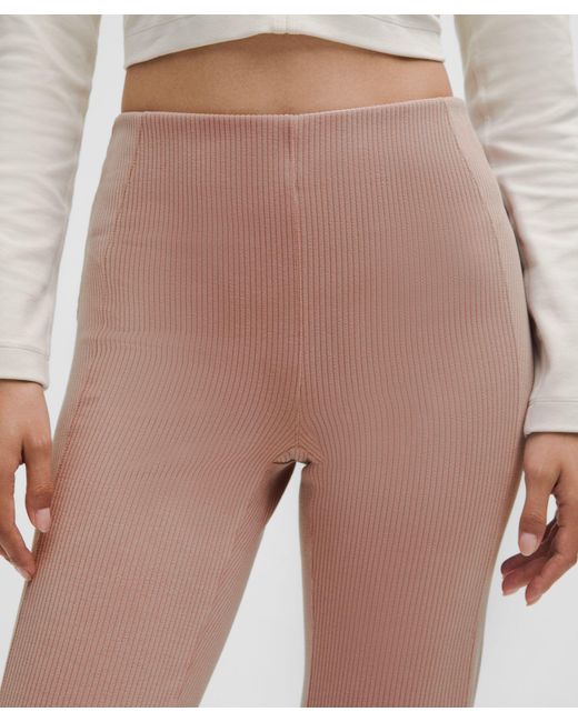 lululemon athletica Pink Ribbed Softstreme Flared Pants Regular