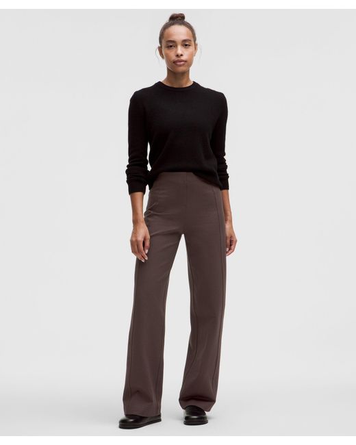 lululemon athletica Brown Stretch Knit Straight-Leg Pull-On Pant