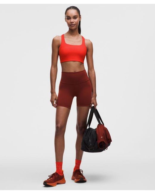 lululemon athletica Red All-Time Hero Ribbed Sports Bra