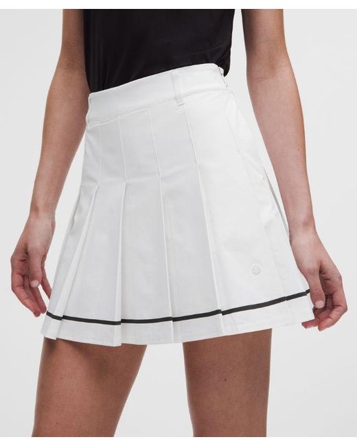 lululemon athletica White – Box-Pleat High-Rise A-Line Golf Skirt – – Size 28