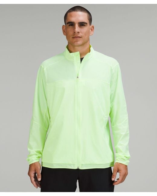 lululemon athletica Stretch Ventilated Running Jacket - Color Green/neon - Size 2xl for men