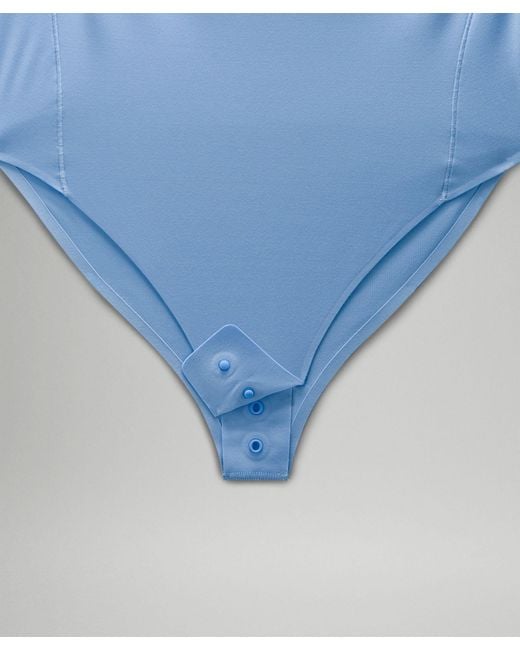 lululemon athletica Blue – Wundermost Ultra-Soft Nulu High-Neck Sleeveless Bodysuit – –