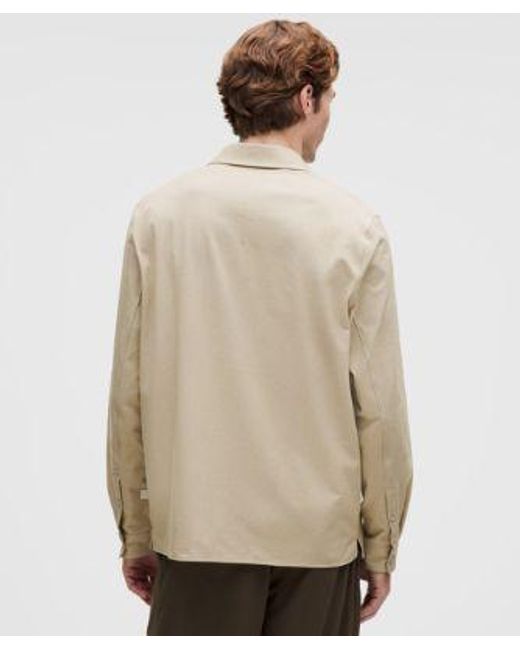 lululemon athletica Natural – Brushed Woven Overshirt – Color Khaki – Size Large for men