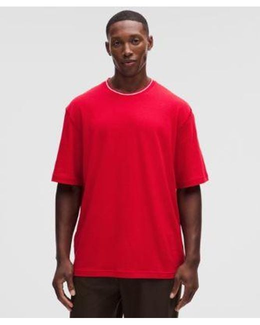 lululemon athletica Red – -Knit Jersey Short-Sleeve Shirt – /Neon – Size Large for men