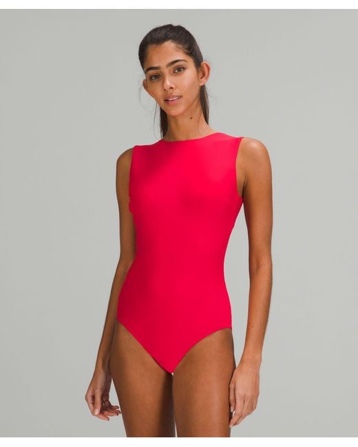 lululemon athletica Waterside High-neck One-piece Swimsuit Medium Bum  Coverage in Red