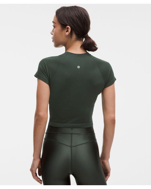 lululemon athletica Green Swiftly Tech Cropped Short-Sleeve Shirt 2
