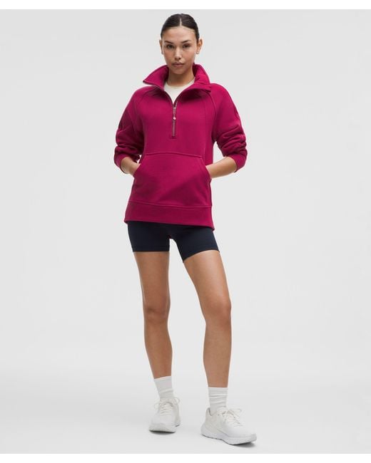 lululemon athletica Red Scuba Oversized Funnel-Neck Half Zip