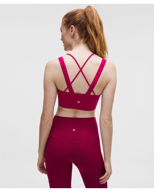 lululemon athletica Red – Like A Cloud Longline Sports Bra Light Support, D/Dd Cup – – Size 10