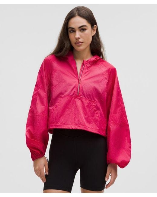 lululemon athletica Red Scuba Cropped Anorak