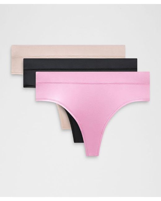 lululemon athletica Pink – Underease High-Rise Thong Underwear 3 Pack – – Size Large
