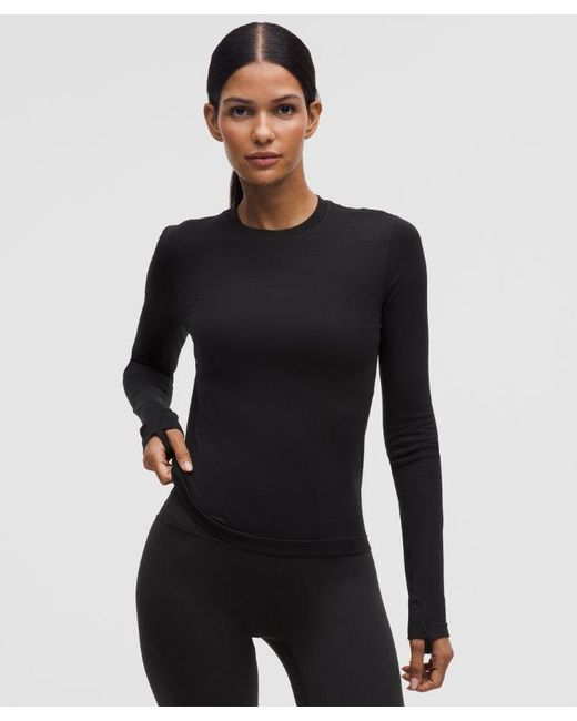 lululemon athletica Black – Swiftly Long-Sleeve Shirt – Wool-Blend – – Size 4