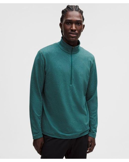lululemon athletica Green – Soft Jersey Half Zip Long-Sleeve Top – – for men