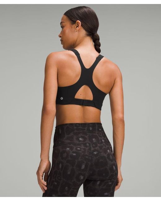 lululemon athletica Black – Ultralu Square-Neck Workout Sports Bra Medium Support, D/Dd Cup – – Size 14