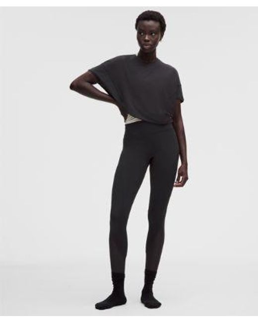 lululemon athletica Black Nulu And Mesh No Line High-Rise Studio Tight 25"